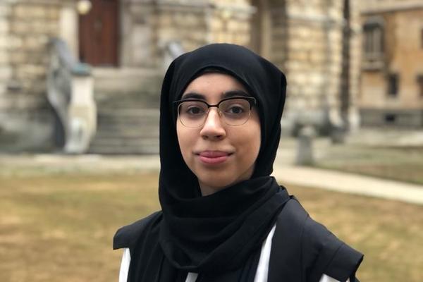 Aneela Shah in front of the Radcliffe Camera