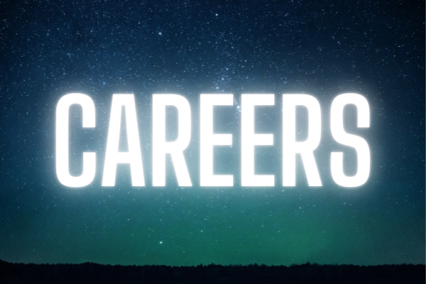 careers text with starry sky background