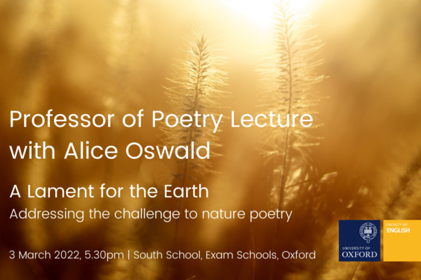 alice oswald lecture a lament for the earth poster