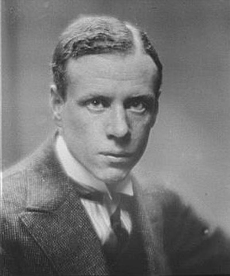 Black and white portrait photograph of Sinclair Lewis