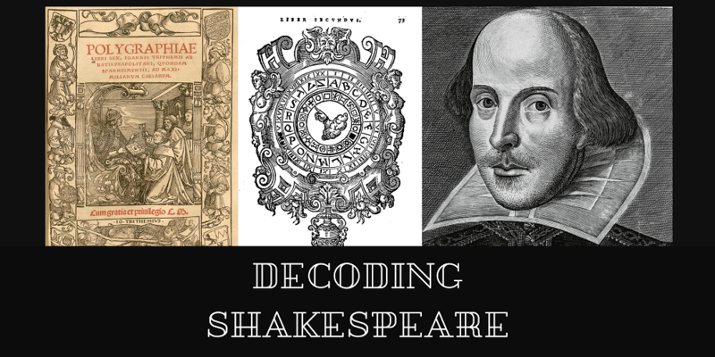 Shakespeare portrait with cryptology publications