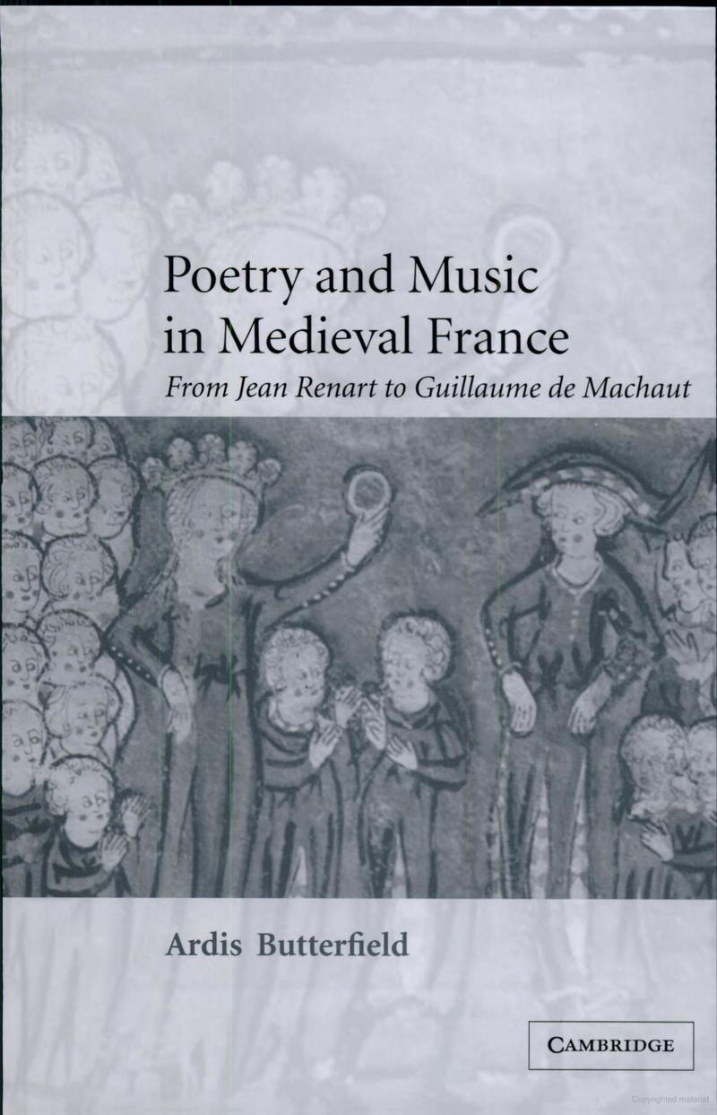 poetry and music in medieval france book cover