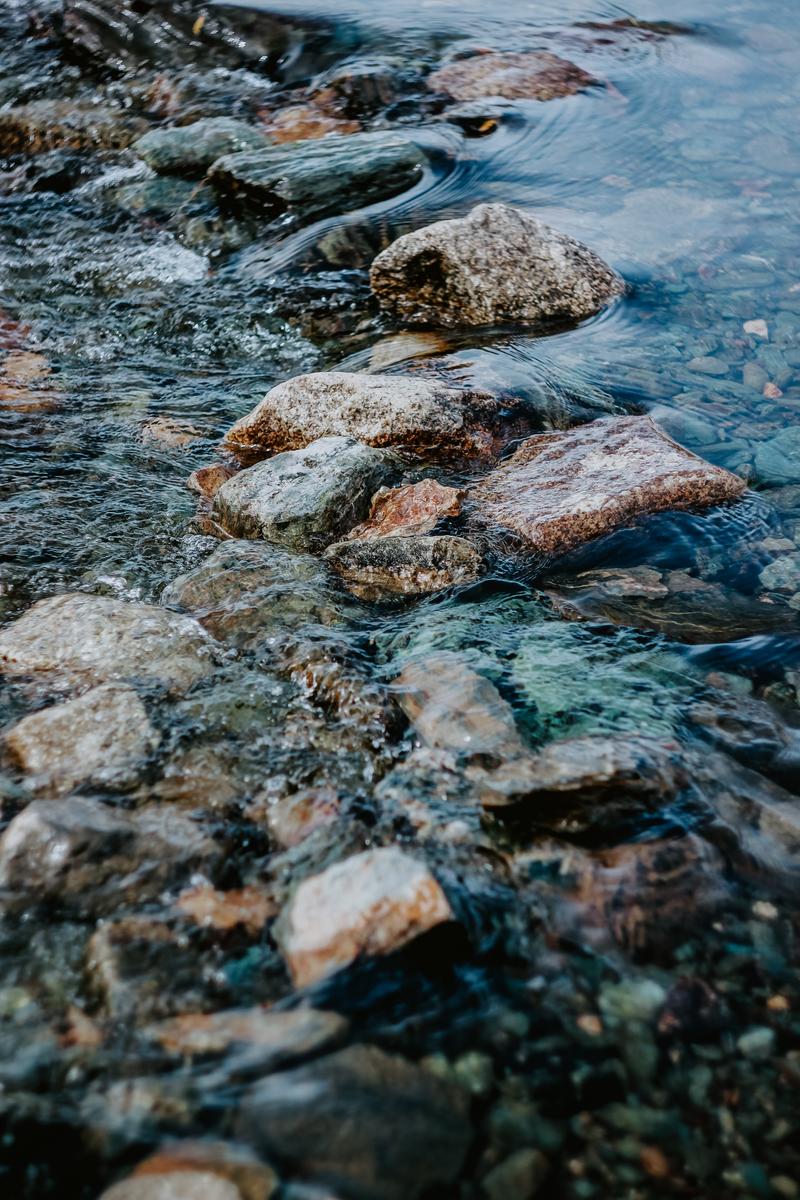 stream trickling over pebbles