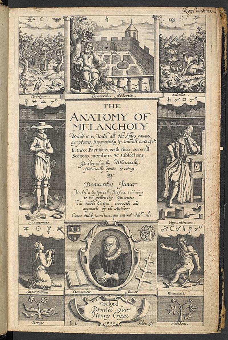 anatomy of melancholy 1626 2nd edition cover