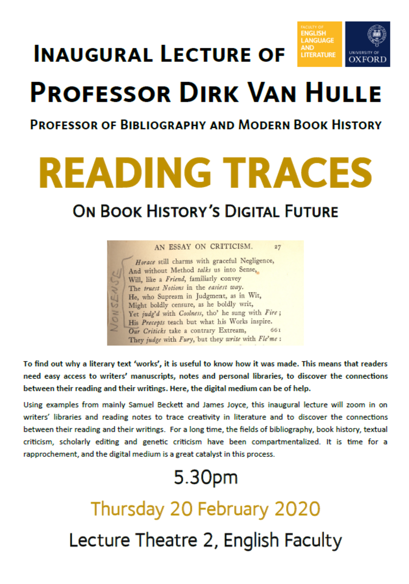 Van Hulle inaugural lecture poster 