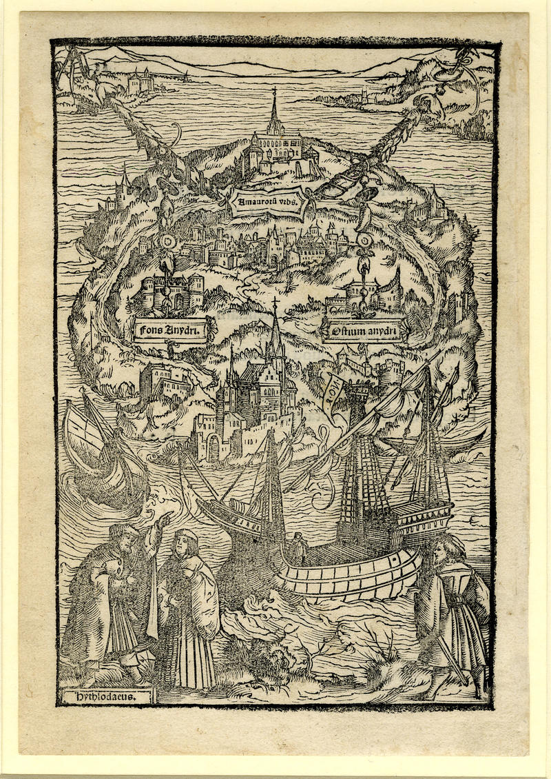 Illustration used on p. 12 of Thomas More, 'De optimo reip. statu deque nova insula Utopia...', Basel: J. Froben, March 1518