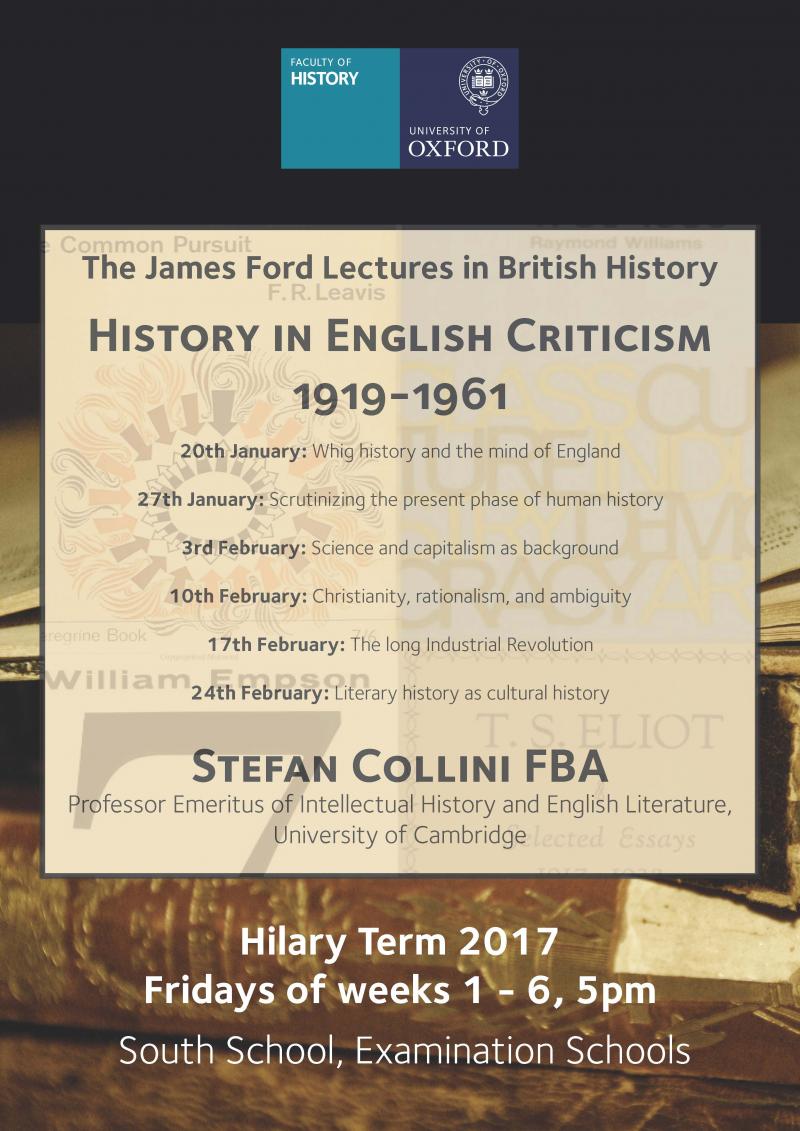 The James Ford Lectures in British History, 2017