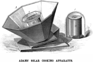 Adams' solar cooking apparatus