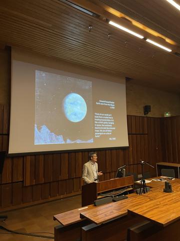 Professor Robert Poole presenting at the Before Earthrise event