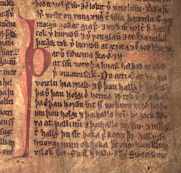 icelandic manuscript, about 1350