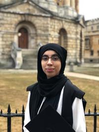 Aneela Shah in front of the Radcliffe Camera