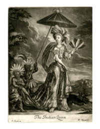 Mezzotint portrait of Anne Bracegirdle, whole-length, dressed as the 'Indian Queen'